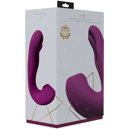 VIVE Yuna - Pink - Pink USB Rechargeable Flapping Vibrator with Air Pulsation - VIVE055PNK