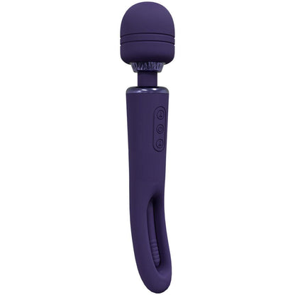 VIVE Kiku - Purple - Purple 25.2 cm USB Rechargeable Dual End Massage Wand with Flapping Tip - VIVE056PUR