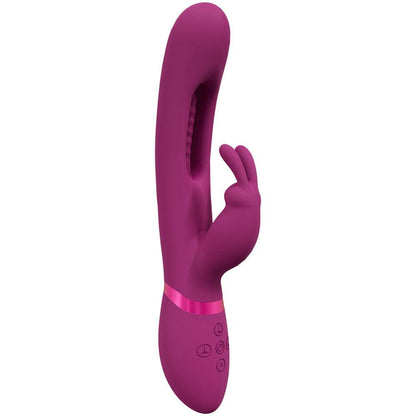 VIVE Mika - Pink - Pink 23.2 cm USB Rechargeable Rabbit Vibrator with Flapping Shaft - VIVE057PNK