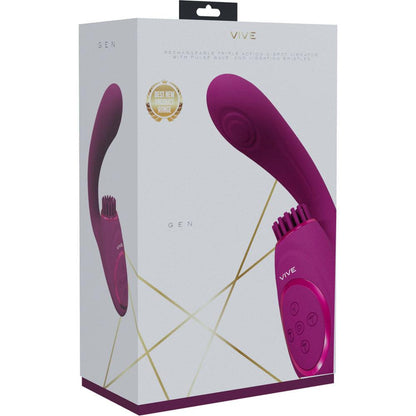 VIVE Gen - Pink - Pink USB Rechargeable Triple Motor Vibrator - VIVE061PNK