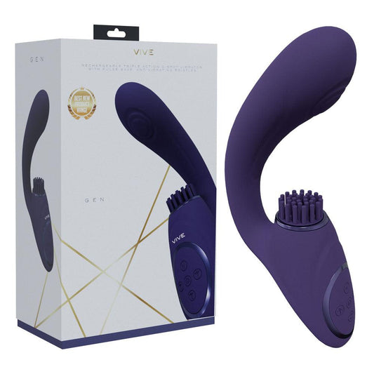 VIVE Gen - Purple - Purple USB Rechargeable Triple Motor Vibrator - VIVE061PUR