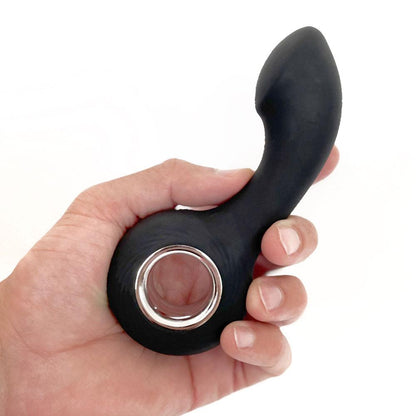 VERS Rechargeable Silicone P-Spot Vibe - Black 13 cm USB Rechargeable Prostate Massager - VRS-2201