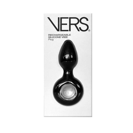 VERS Rechargeable Silicone Plug Vibe - Black 12.5 cm USB Rechargeable Vibrating Butt Plug - VRS-2203