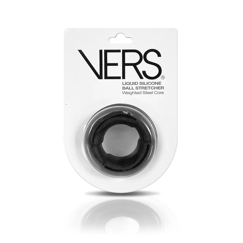 VERS Liquid Silicone Weight Steel Core Ball Stretcher - Black Ball Stretcher Ring with Steel Core - VRS-2207