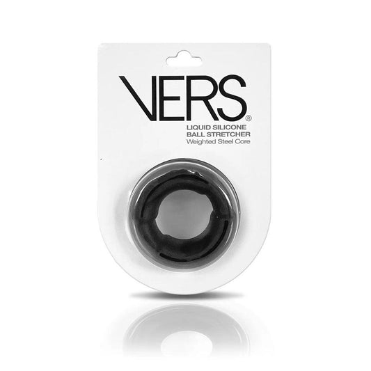 VERS Liquid Silicone Weight Steel Core Ball Stretcher - Black Ball Stretcher Ring with Steel Core - VRS-2207