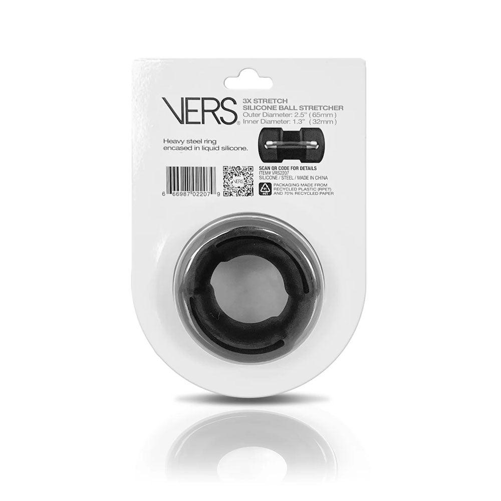 VERS Liquid Silicone Weight Steel Core Ball Stretcher - Black Ball Stretcher Ring with Steel Core - VRS-2207