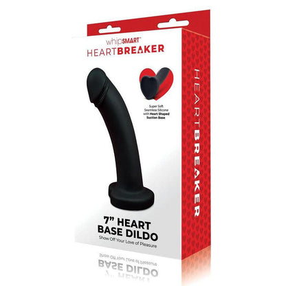 WhipSmart Heartbreaker 7'' Heart Base Dildo - Black 17.8 cm Dong with Heart Shaped Base - WS1044