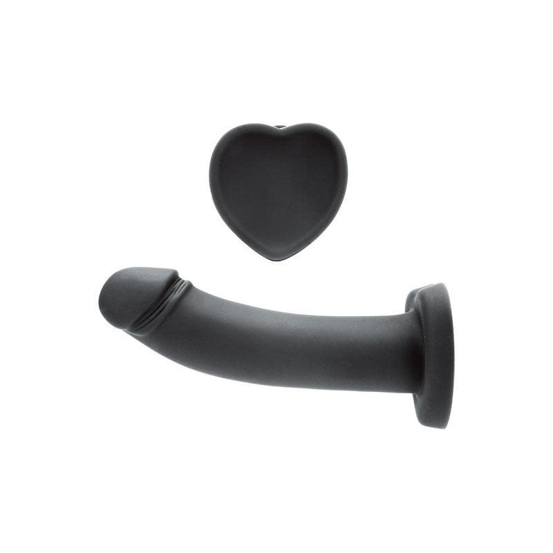 WhipSmart Heartbreaker 7'' Heart Base Dildo - Black 17.8 cm Dong with Heart Shaped Base - WS1044