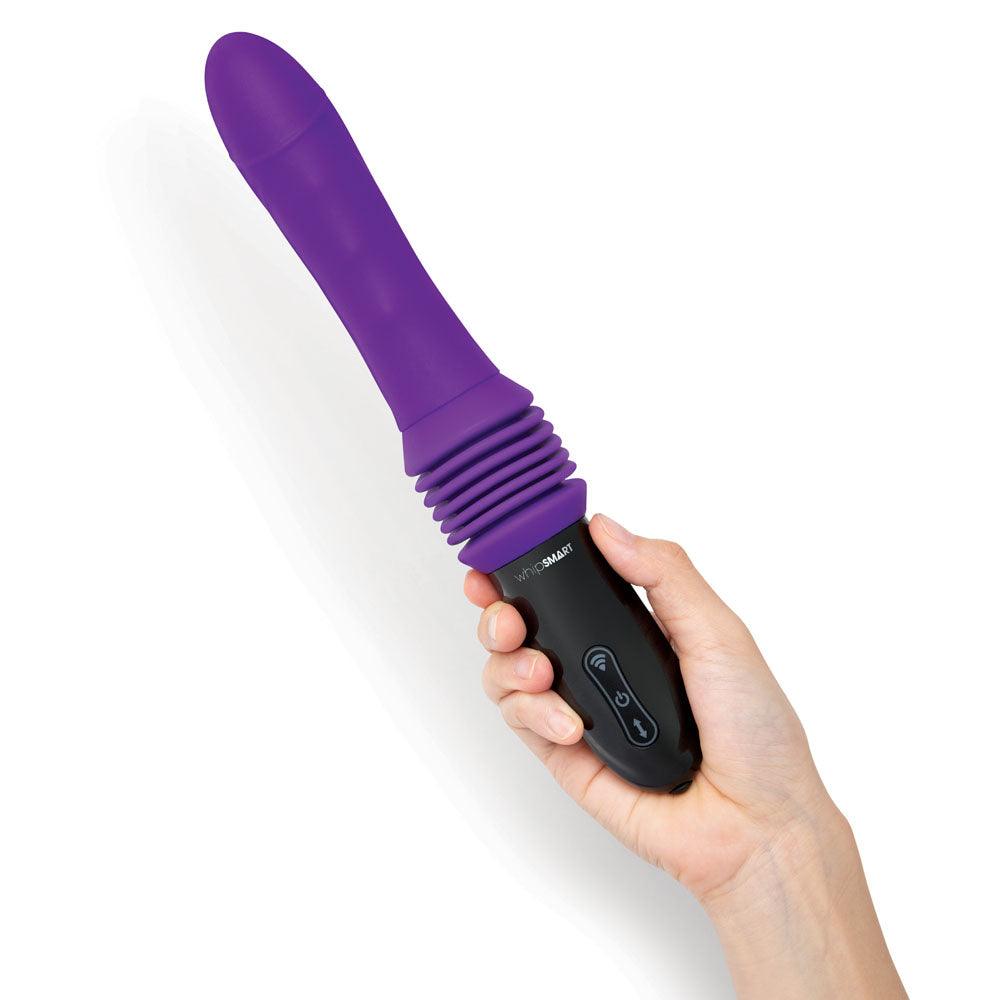 WhipSmart Thrusting Sex Machine - Purple 23 cm USB Rechargeable Thrusting Vibrator with Suction Mount - WS1065