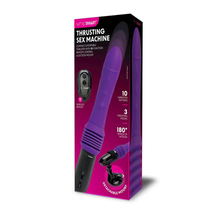 WhipSmart Thrusting Sex Machine - Purple 23 cm USB Rechargeable Thrusting Vibrator with Suction Mount - WS1065