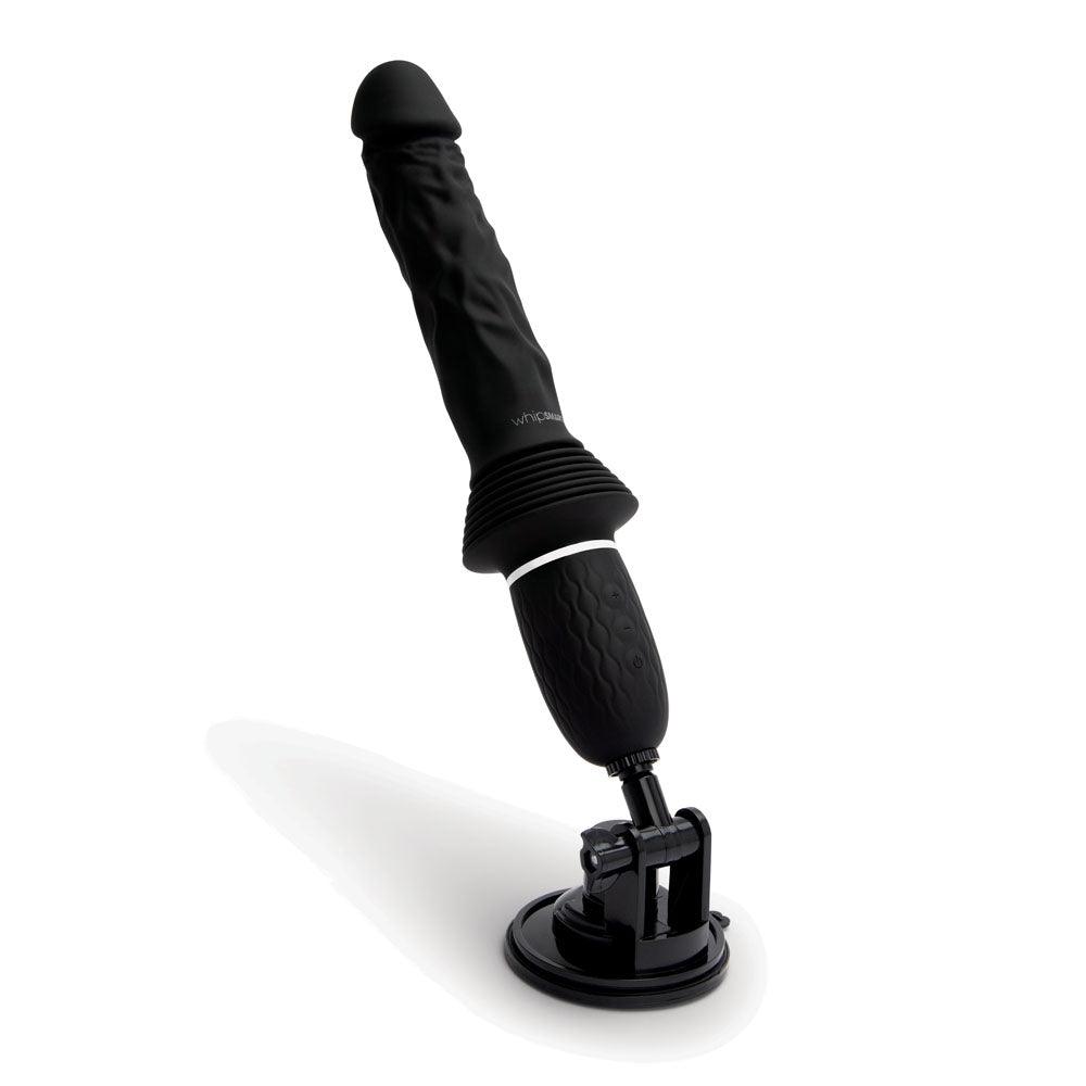 WhipSmart Thrusting Cock - Black 30 cm USB Rechargeable Thrusting Vibrator with Suction Mount - WS1066