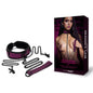 WhipSmart Dragons Lair Collar, Leash & Nipple Clips Set - Purple/Black Restraints - WS1068