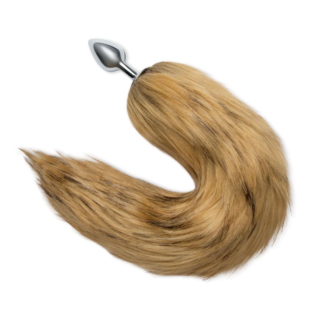 WhipSmart Furry Tales 14 Inch Brown Fox Tail - Metal 6.3 cm Butt Plug with Brown Fox Tail - WS3503