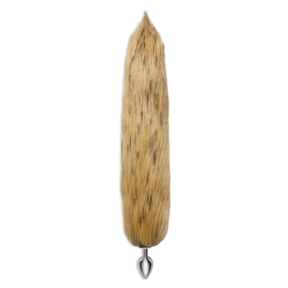 WhipSmart Furry Tales 14 Inch Brown Fox Tail - Metal 6.3 cm Butt Plug with Brown Fox Tail - WS3503