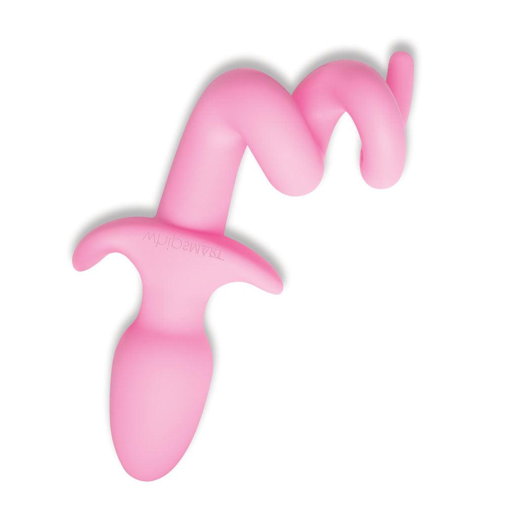 WhipSmart Furry Tales 3.5 Inch Silicone Piggy Tail Butt Plug - Pink 8.9 cm Butt Plug with Pig Tail - WS3509