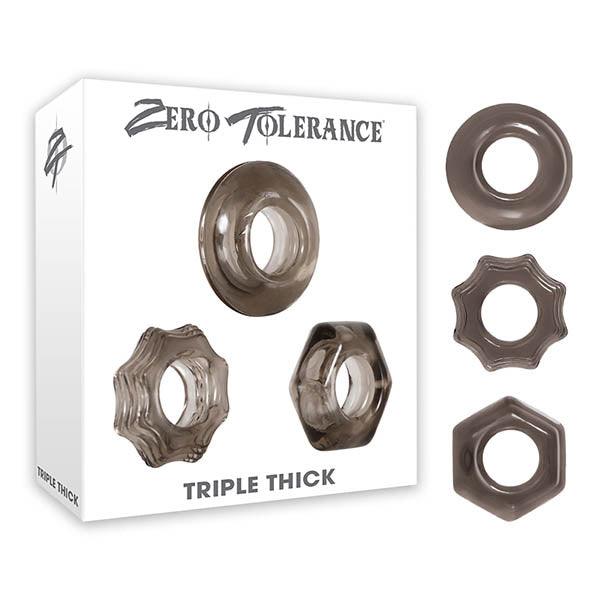 Zero Tolerance Triple Thick - Smoke Cock Rings - Set of 3 - ZE-CR-3237-2