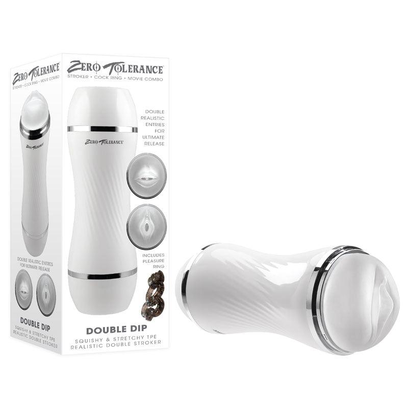 Zero Tolerance DOUBLE DIP - White/Clear 21.2 cm Double Ended Stroker - ZE-MS-9529-2