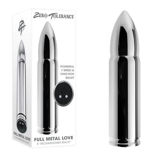 Zero Tolerance Full Metal Love - Metallic 15 cm USB Rechargeable Bullet - ZE-RS-1027-2