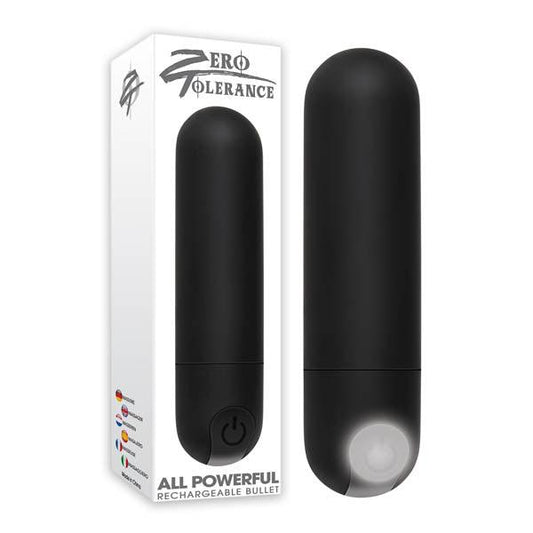 Zero Tolerance All Powerful Rechargeable Bullet - Black 7.6 cm (3'') USB Rechargeable Bullet - ZE-RS-1301-2