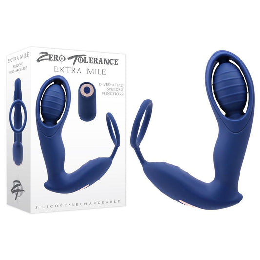 Zero Tolerance EXTRA MILE - Blue USB Rechargeable Vibrating Prostate Massager - ZE-RS-1713-2