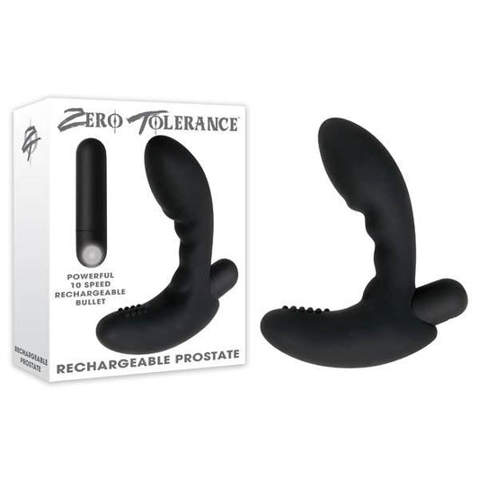 Zero Tolerance Rechargeable Prostate - Black Prostate Massager with USB Rechargeable Bullet - ZE-RS-1851-2