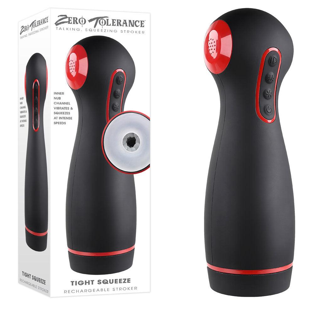 Zero Tolerance TIGHT SQUEEZE - USB Rechargeable Vibrating, Squeezing & Talking Stroker - ZE-RS-2567-2