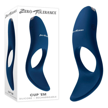 Zero Tolerance CUP 'EM - Blue USB Rechargeable Vibrating Cock Ring - ZE-RS-2826-2