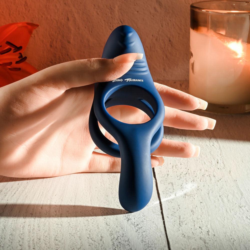 Zero Tolerance RING AROUND THE ROSY - Navy Blue USB Rechargeable Cock Ring - ZE-RS-3670-2