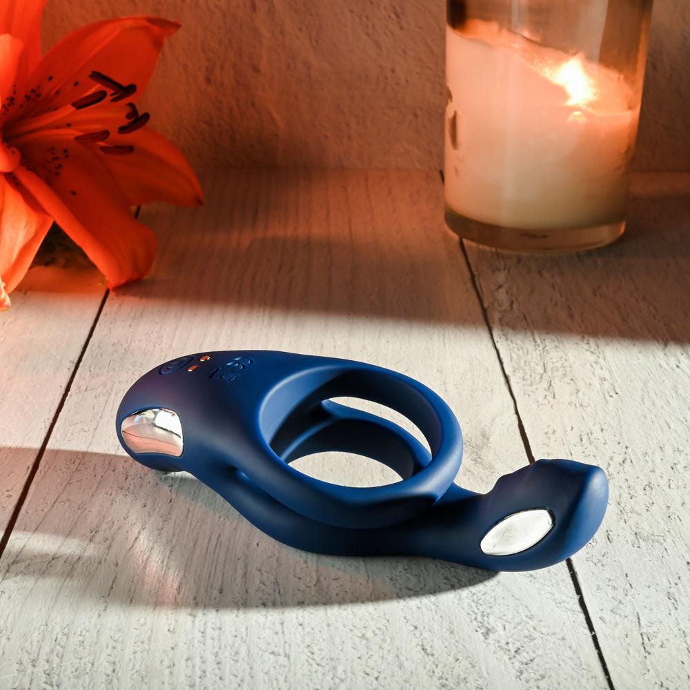 Zero Tolerance RING AROUND THE ROSY - Navy Blue USB Rechargeable Cock Ring - ZE-RS-3670-2