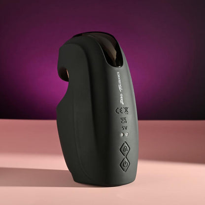 Zero Tolerance LICK THE TIP - Black USB Rechargeable Vibrating & Flicking Masturbator - ZE-RS-4134-2