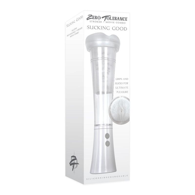 Zero Tolerance Sucking Good - White USB Rechargeable Vibrating Masturbator - ZE-RS-4982-2