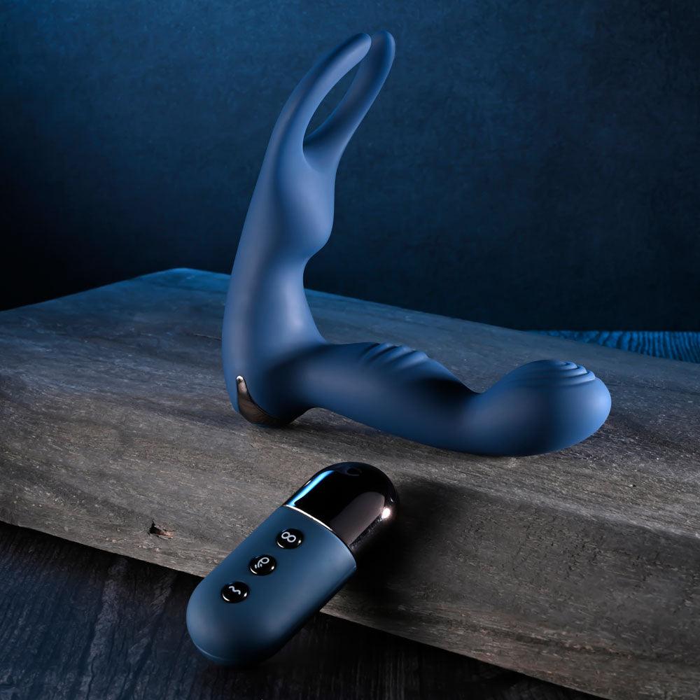 Zero Tolerance BY ALL MEANS - Blue 13.4 cm USB Rechargeable Prostate Massager with Cock Ring - ZE-RS-5124-2