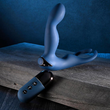 Zero Tolerance BY ALL MEANS - Blue 13.4 cm USB Rechargeable Prostate Massager with Cock Ring - ZE-RS-5124-2