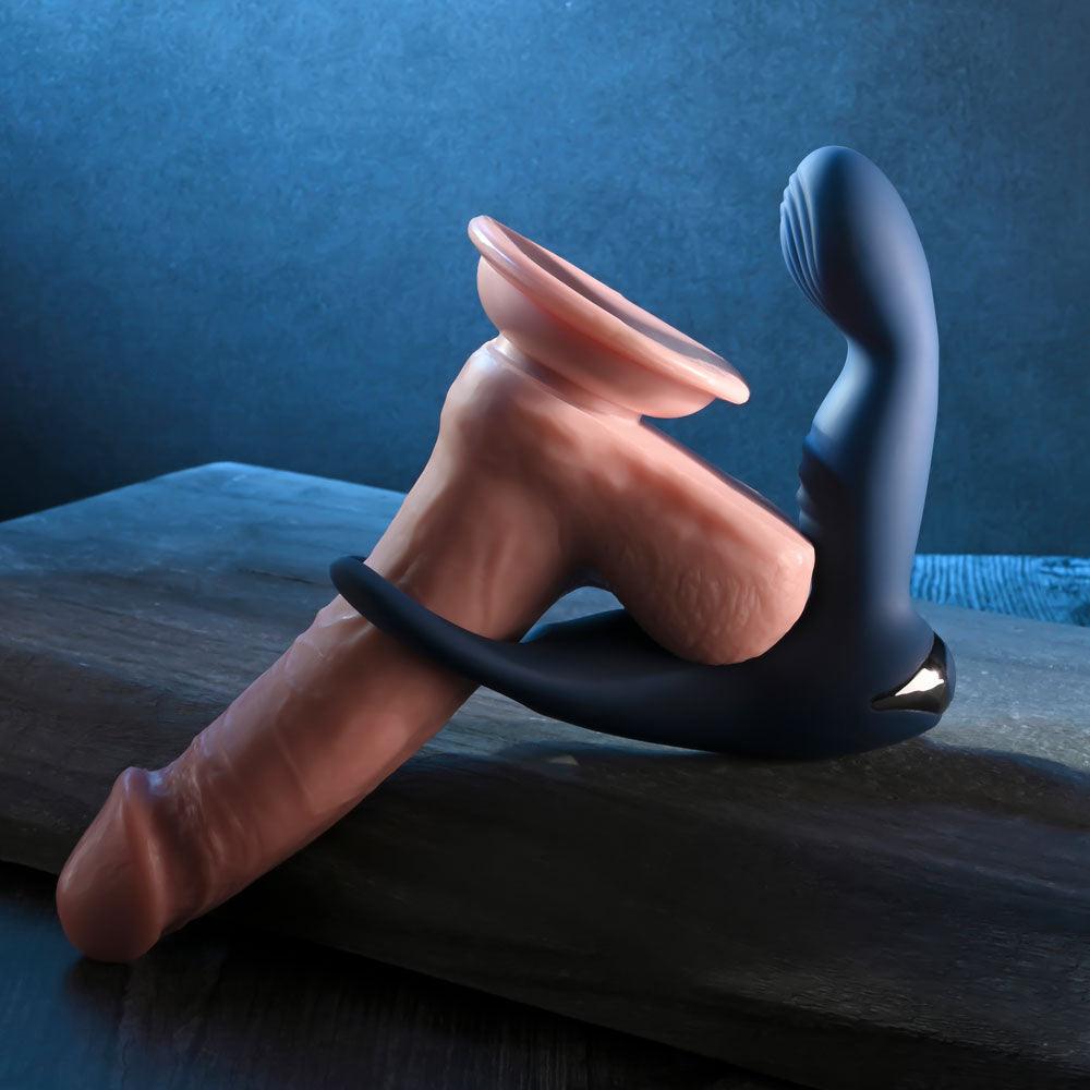 Zero Tolerance BY ALL MEANS - Blue 13.4 cm USB Rechargeable Prostate Massager with Cock Ring - ZE-RS-5124-2