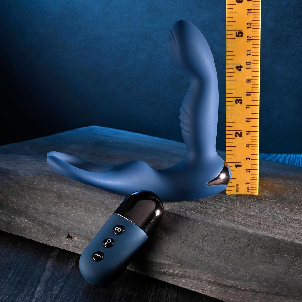 Zero Tolerance BY ALL MEANS - Blue 13.4 cm USB Rechargeable Prostate Massager with Cock Ring - ZE-RS-5124-2