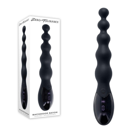 Zero Tolerance BACKDOOR BATON - Black 24 cm USB Rechargeable Vibrating Anal Beads - ZE-RS-5155-2