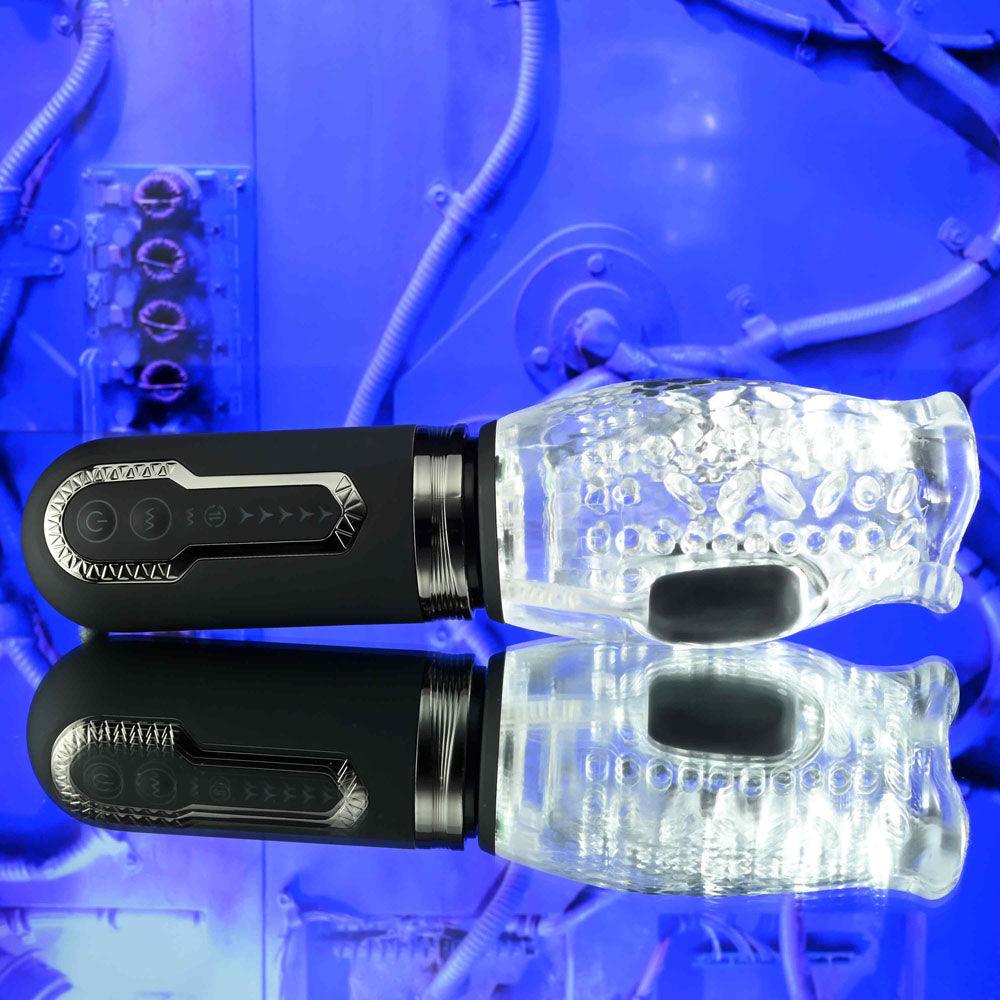 Zero Tolerance THRILL RIDE - Clear USB Rechargeable Thrusting, Rotating & Vibrating Stroker - ZE-RS-5162-2