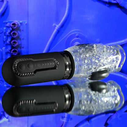 Zero Tolerance THRILL RIDE - Clear USB Rechargeable Thrusting, Rotating & Vibrating Stroker - ZE-RS-5162-2