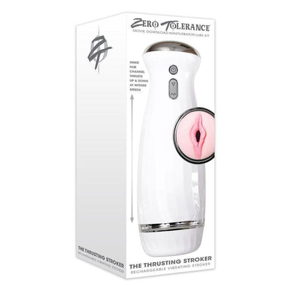 Zero Tolerance The Thrusting Stroker - White USB Rechargeable Thrusting Masturbator - ZE-RS-5583-2