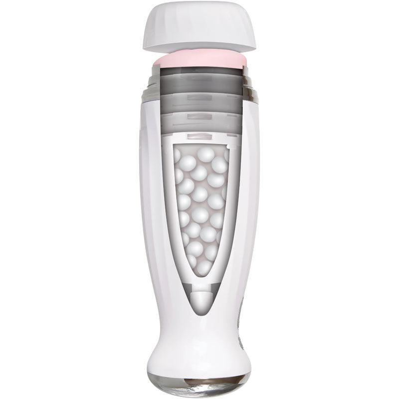 Zero Tolerance The Thrusting Stroker - White USB Rechargeable Thrusting Masturbator - ZE-RS-5583-2