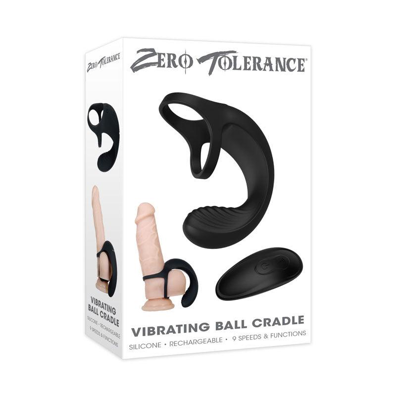 Zero Tolerance Vibrating Ball Cradle - Black USB Rechargeable Vibrating Cock Ring - ZE-RS-8485-2