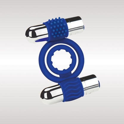 Zolo Rechargeable Duo Vibrating C-Ring - Blue USB Rechargeable Dual Vibrating Cock Ring - ZO-6039