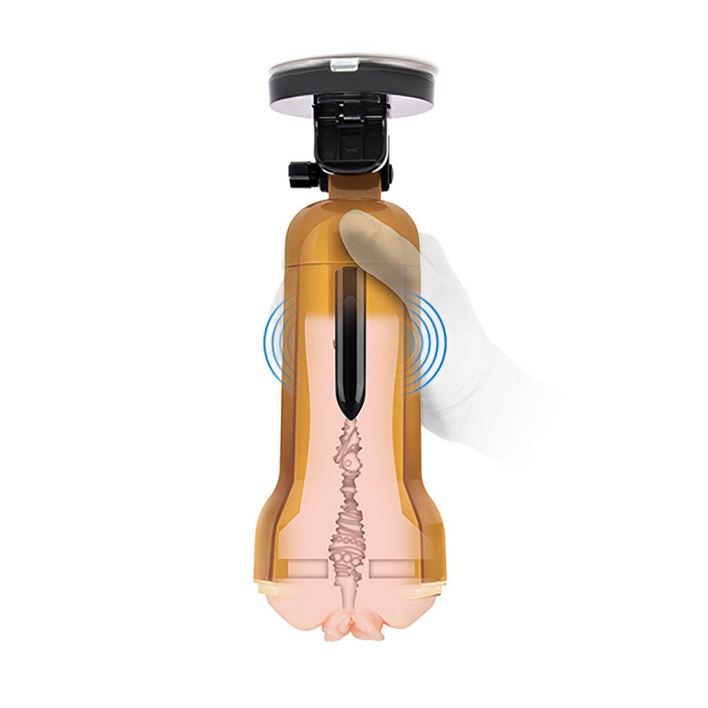 Zolo Vibrating Personal Trainer - USB Rechargeable Vibrating Vagina Stroker with Suction Mount - ZO-6061